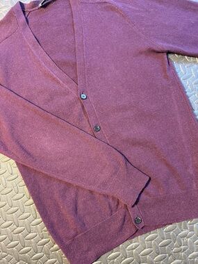 Ami Plum Merino Wool & Cashmere V-Neck Button Cardigan Unisex Size Medium